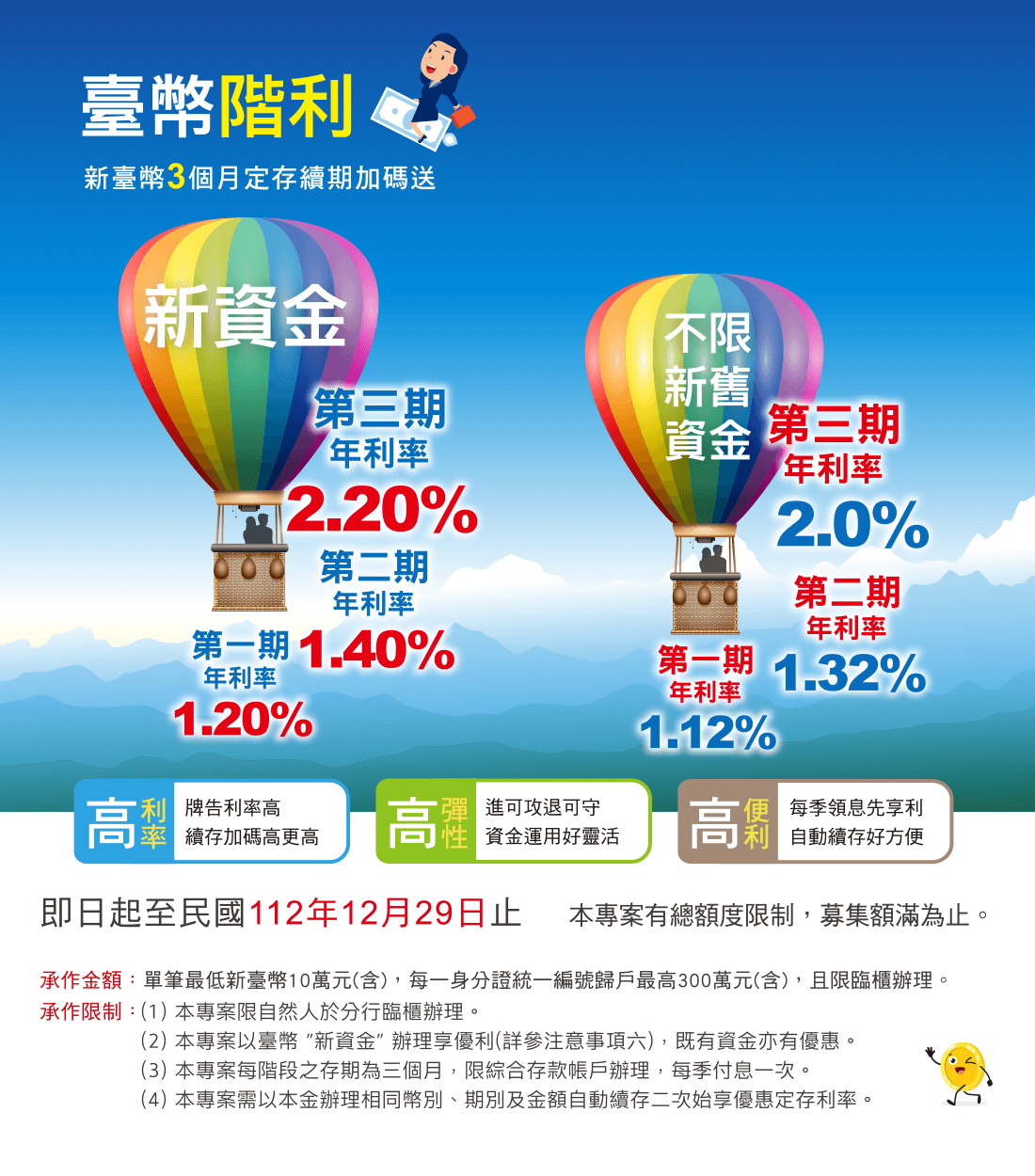 安泰銀行「臺幣階利」新臺幣定存專案