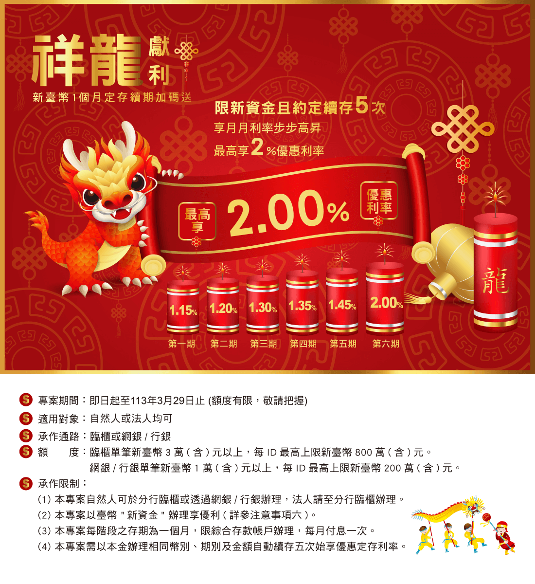 安泰銀行「祥龍獻利」新臺幣定存專案