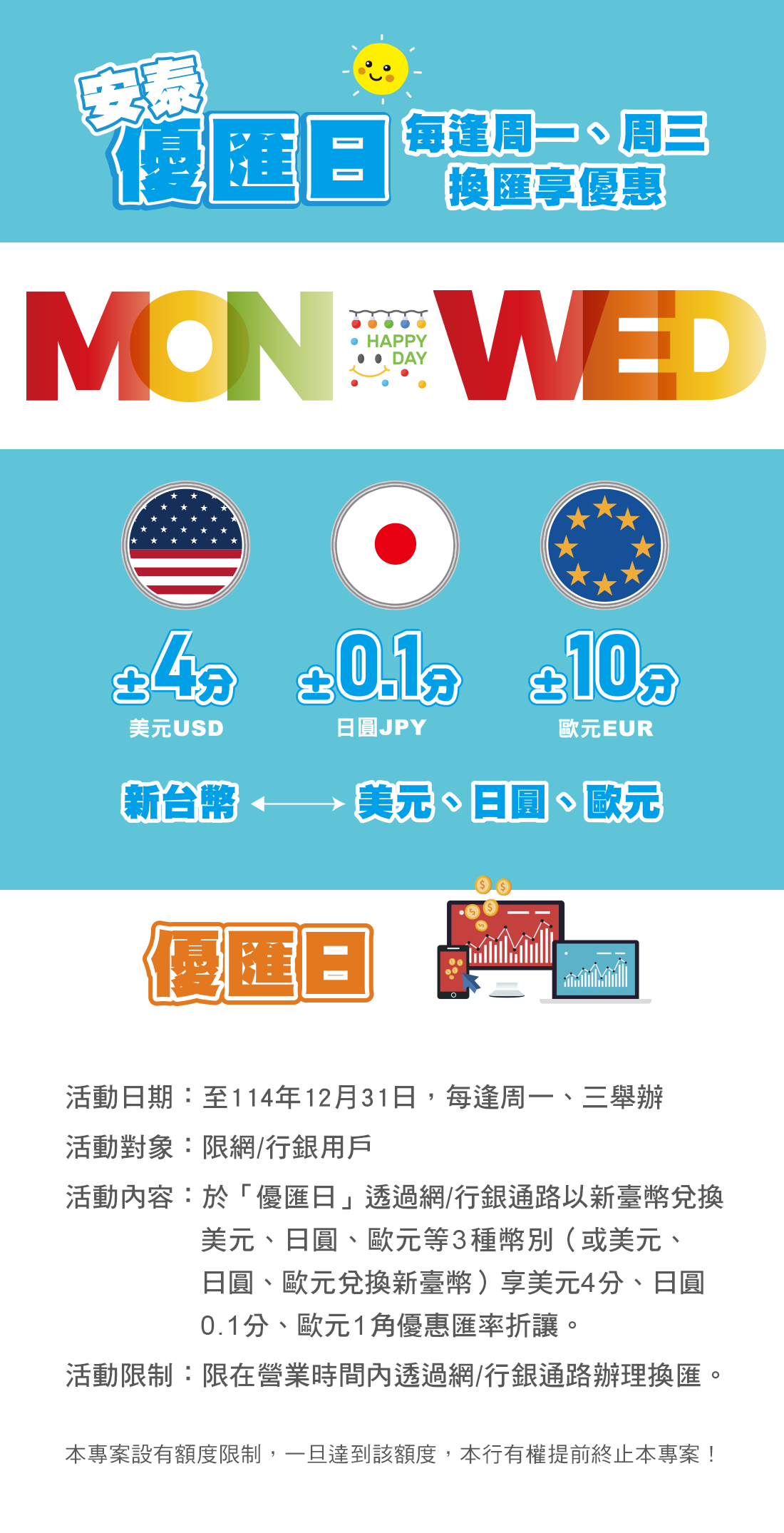 網銀/行銀「優匯日」換匯優惠